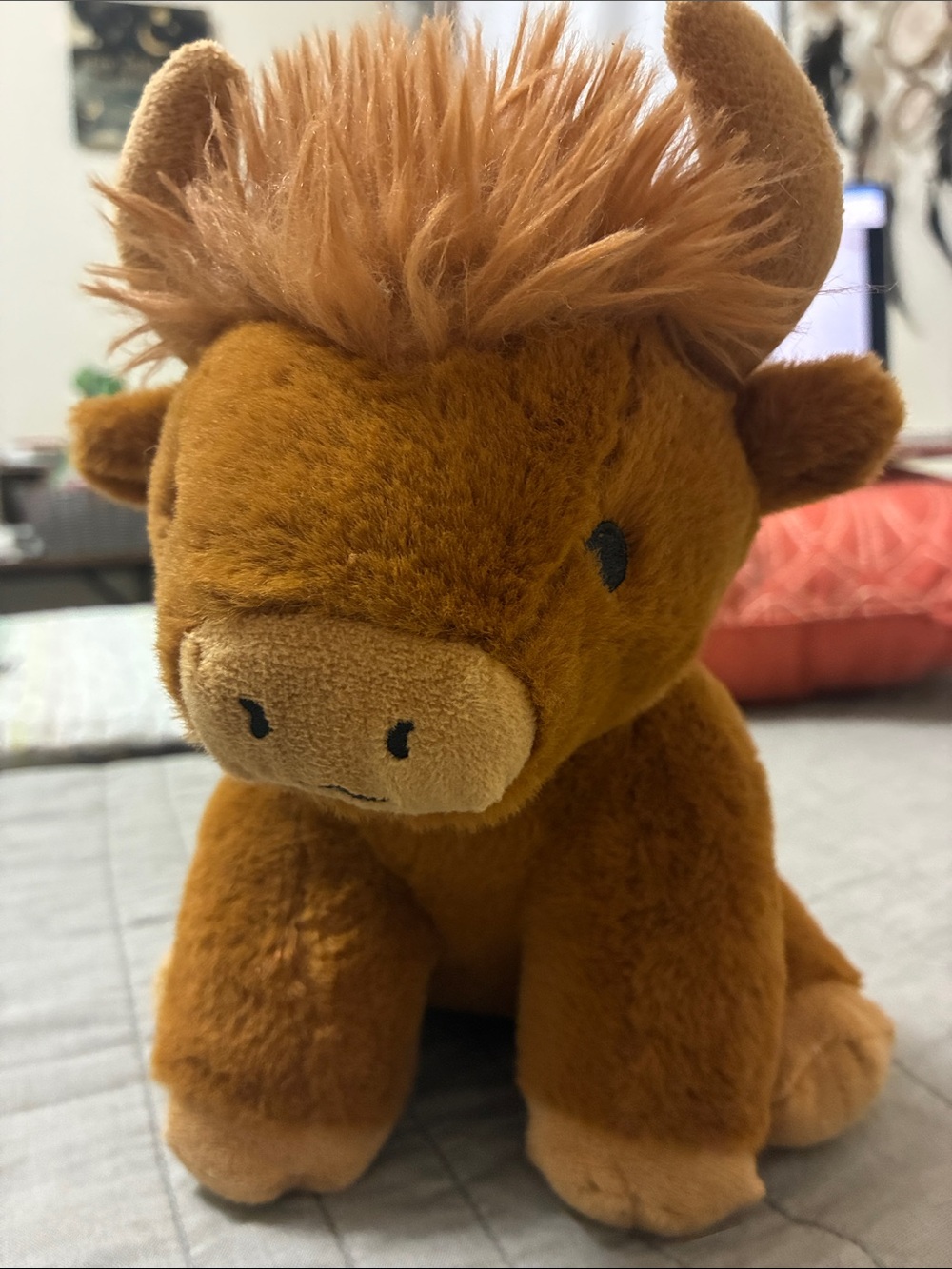 Plush Highland Calf Stuffed Animal - Warm Brown Cozy Plush